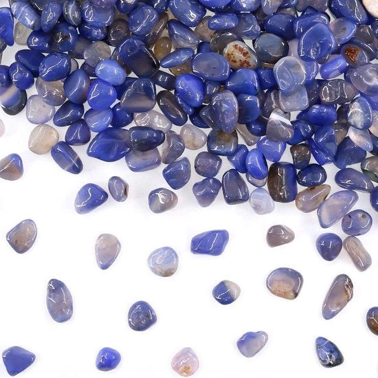 1 lb Pietra di Apatite Blu Bulk - Grande Pietra Edel Edizione in Pezzi - 09-05 Polished Stone Chips - Cristallo Naturale di Quarzo - Decorazione di Casa e Gioielleria (Blu)