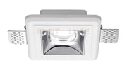 GFA631- FARETTO IN GESSO FINITURA CROMO DA INCASSO 1 LUCE ATTACCO GU10 12X12CM