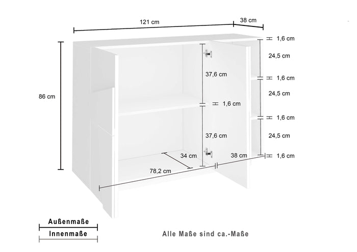 Mobile PING L 121.8 x H 86 x P 39.2 cm grigio ardesia