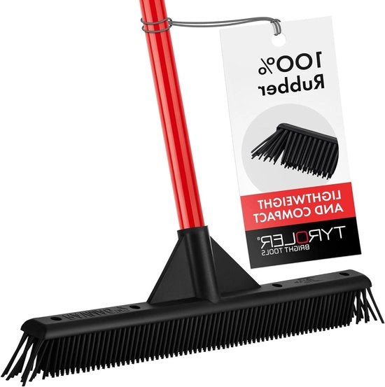 Asciugamano per Capelli - Peso Leggero 40 cm - 100% Gomma Naturale - Manico Lungo a 4 Frazioni 140 cm - Per Capelli di Animali e Uomini - Interno e Esterno - Tappeti e Pavimenti