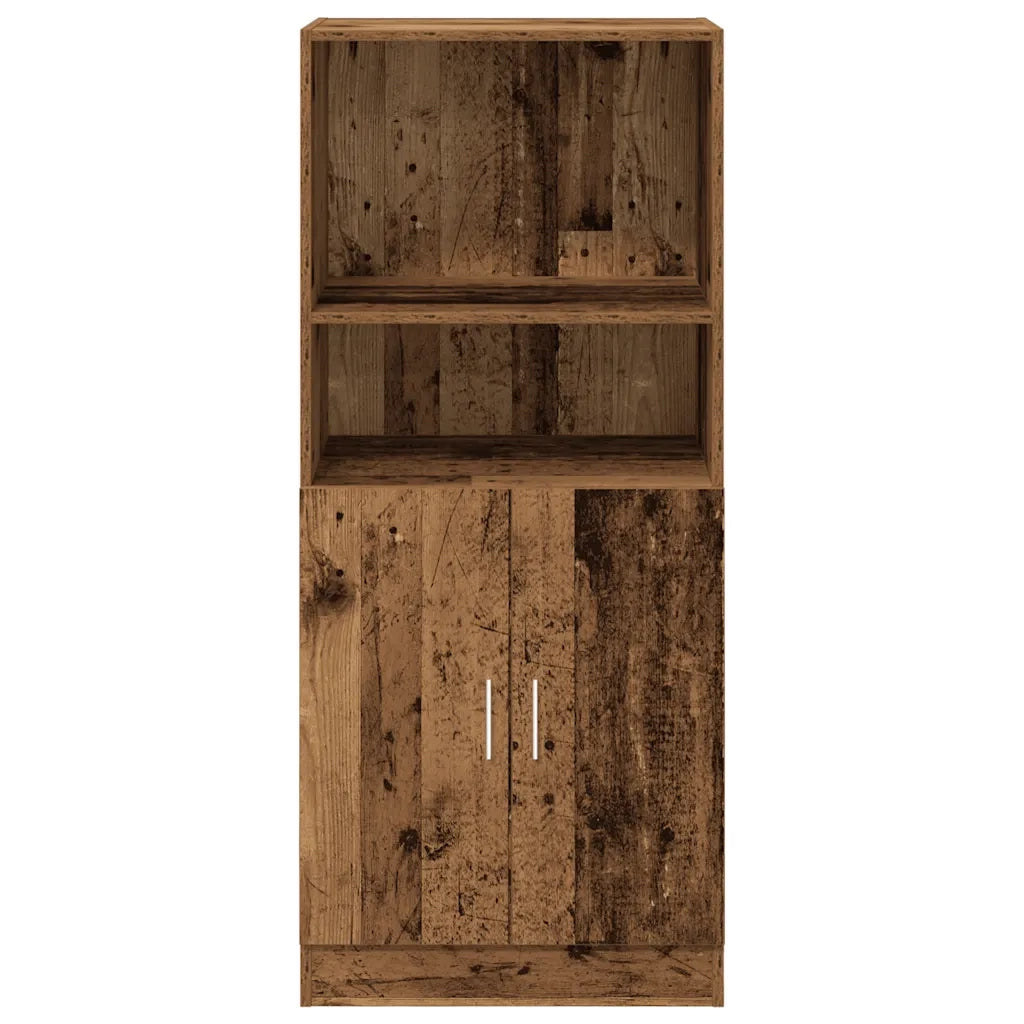 Mobile da cucina multifunzionale vintage 57 x 41 x 132 cm Ampio spazio contenitivo in legno composito finitura legno anticato 02_0051316