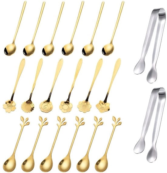 Set di Cucchiai per Caffè e Dessert in Acciaio Inossidabile - 20 pezzi - Resistenti al Lavastoviglie - Opzione Regalo