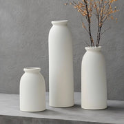 Set di vasi ceramici da 3 pezzi da decorazione, altezza 27 cm, colori arancione, giallo, bianco (bianco)