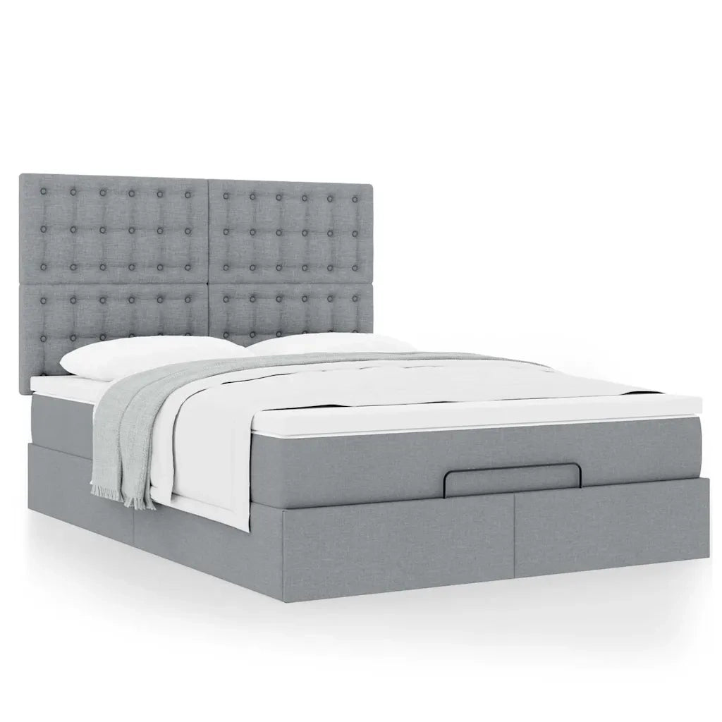 Struttura Letto Pouf con Materasso 140x190 cm in Tessuto 3313320