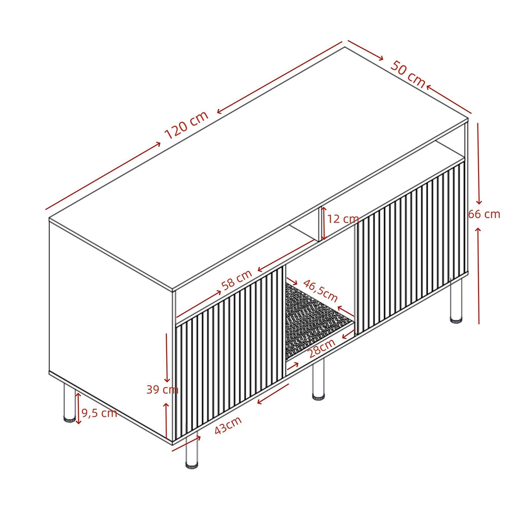Armadio lettiera con tappeto - Xylo - 120x50x66cm noyer
