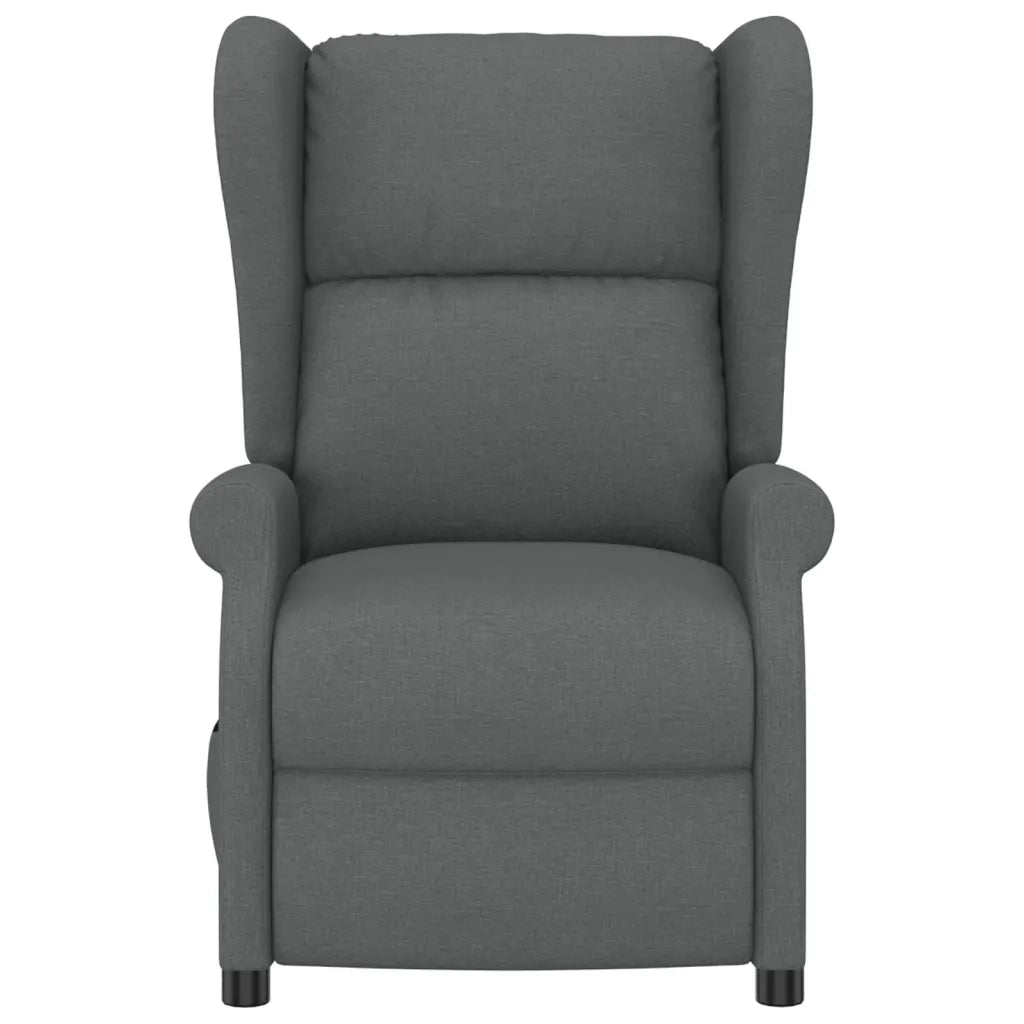 Poltrona ad Ala Reclinabile Elettrica Grigio Scuro in Tessuto 3098320