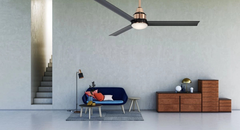 Vam Ventilatore da soffitto a risparmio energetico WI-FI YIN ottono rosa 132 cm con pale di alluminio telecomando 6 velocità