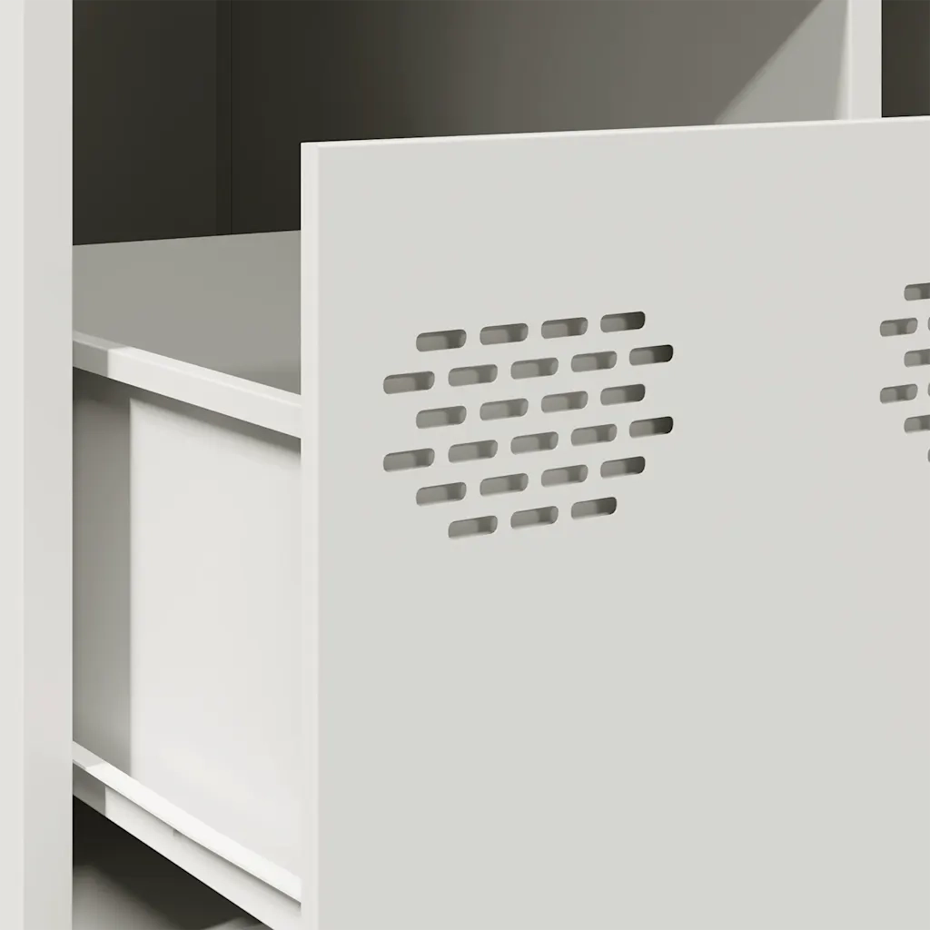Tavolino da salotto | Tavolino da caff¨¨ | Tavolino da Soggiorno Bianco 101,5x50x43,5 cm in Acciaio Laminato a Freddo