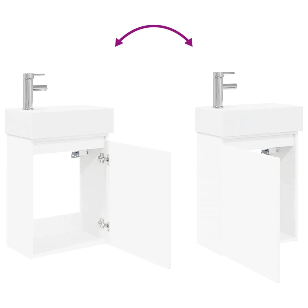 Mobile bagno con rubinetto Bianco 45,5 x 22,5 x 84 cm