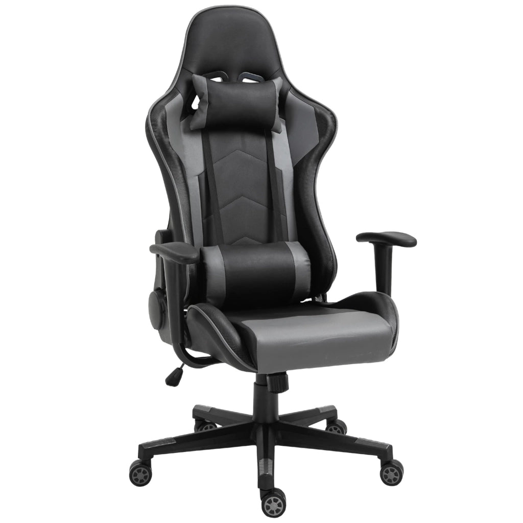 Sedia da ufficio schienale reclinabile 160° supporto lombare poggiatesta in similpelle nera 67,5 × 74 × 126-136 cm