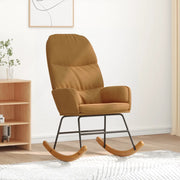 Sedia a Dondolo Marrone in Velluto 4102629