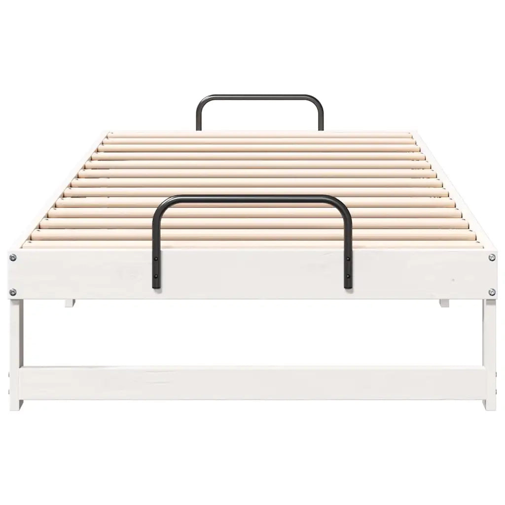 Struttura del letto Bianco 90 x 200 cm Pino massello 873146