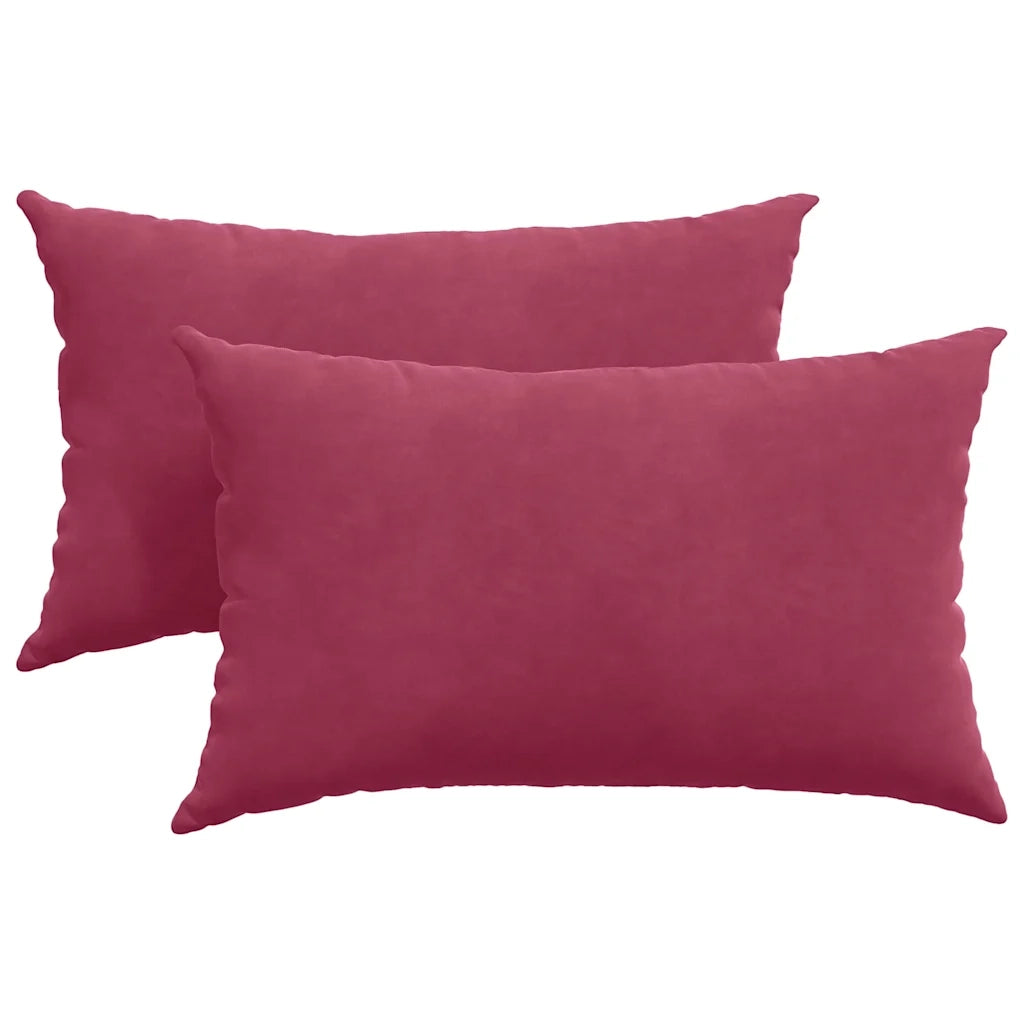 Cuscini da Divano 2 pcs Rosso vino 50 x 30 cm Tessuto in Cords 42013632