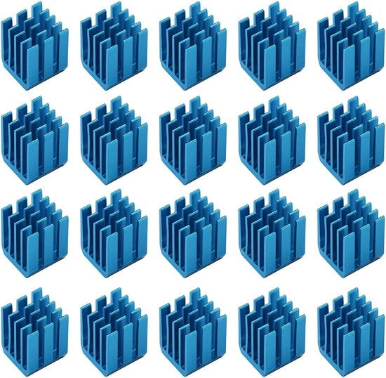 Contenitore Refrigerante in Alluminio Leggero - 20 Pezzi - Dimensioni 12x9x9mm - Adatto per Stappenmotor/Stampante 3D - Materiali Conduttivi Adesivi - Alta Qualità