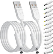 Cavo di alimentazione USB a DC 5V per ledstripte e telecamere - 2 pezzi - 13-in-1 cavo di ricarica con cavo di alimentazione - 15m - 55 x 21mm