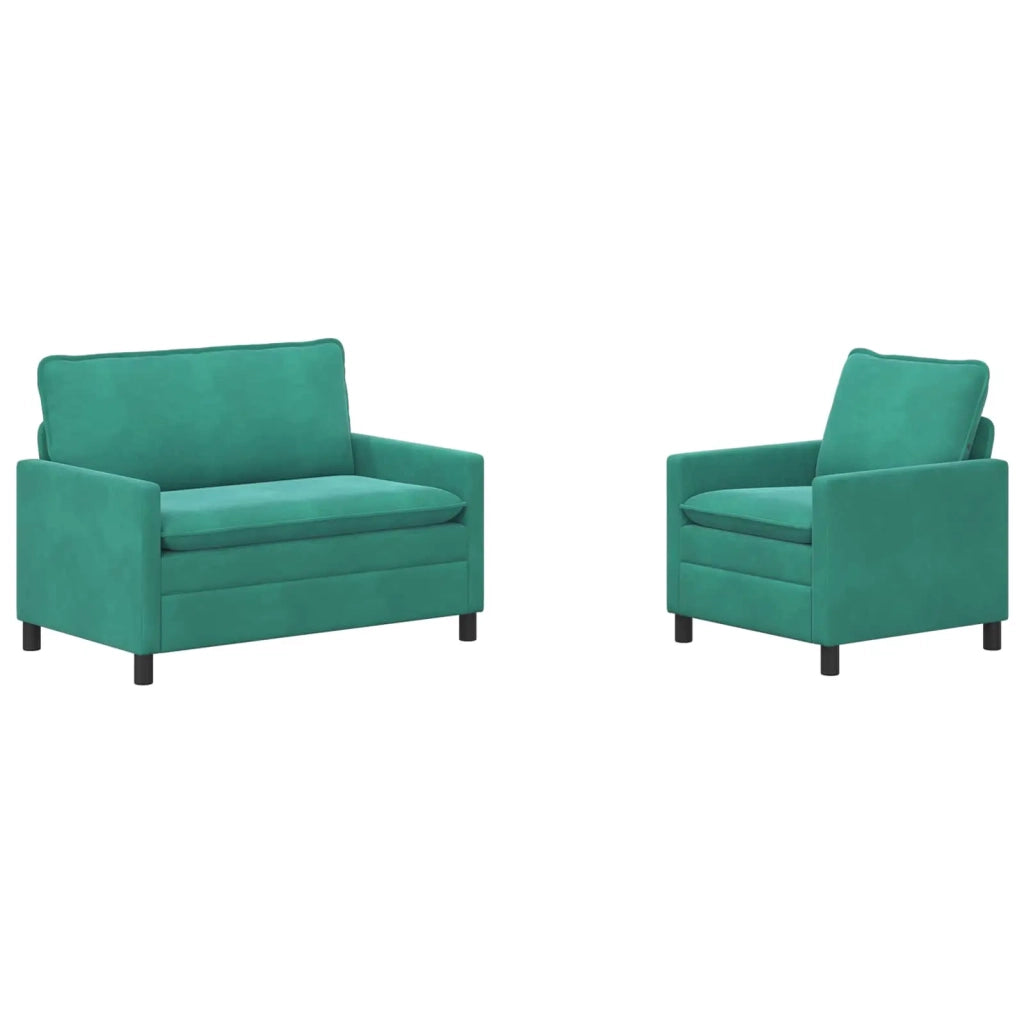 Set di divani 2 pz Turchese Velluto 3417034
