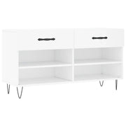 Panca Porta Scarpe | Scarpiera | Mobile per scarpe Bianca 102x35x55 cm in Legno Multistrato