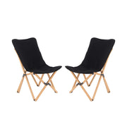 Set di 2 sedie da giardino pieghevoli 52 x 72,5 x 92,5 cm comode portatili design moderno in bambù nero 20_0012449