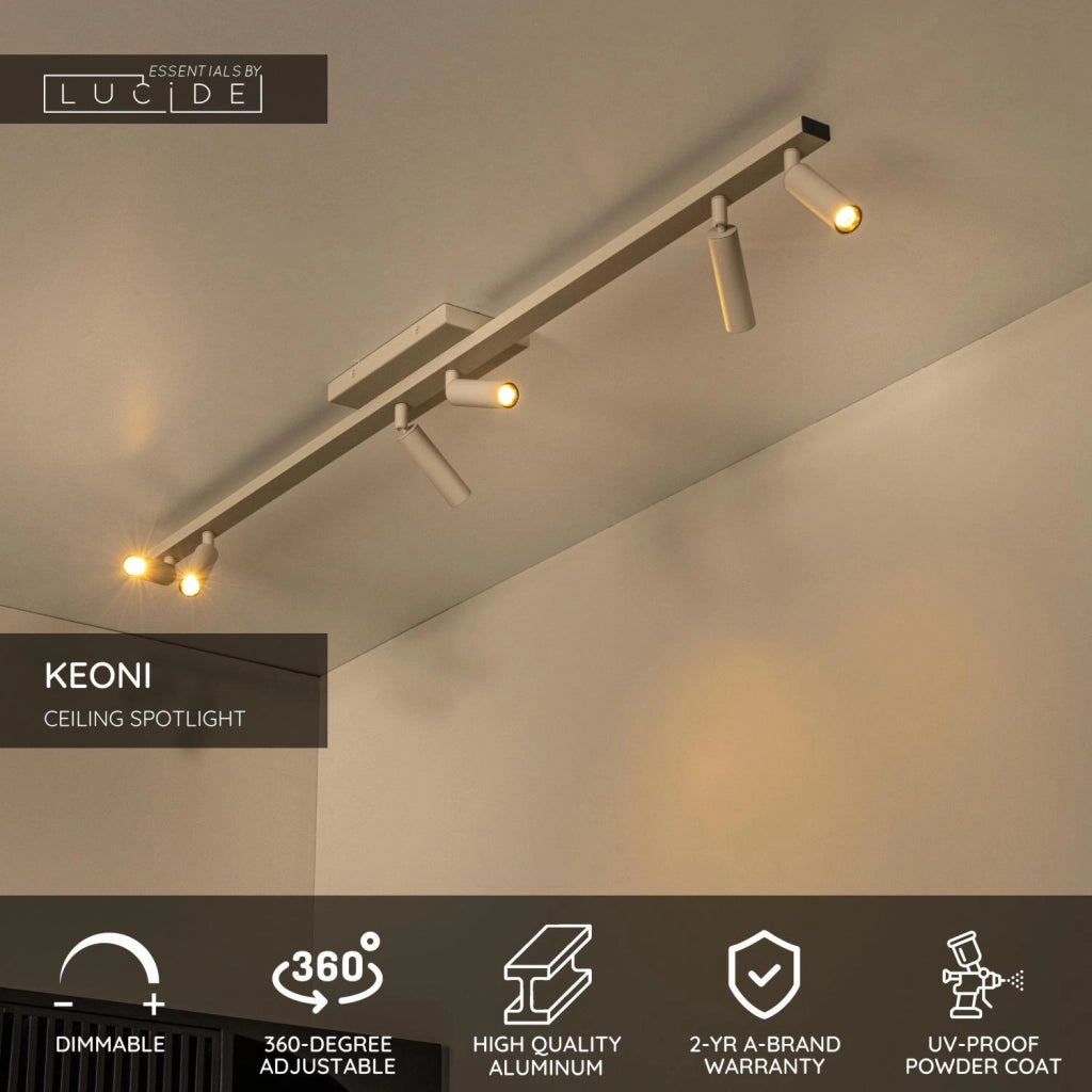 Plafoniera con faretti 6xG9 beige alluminio KEONI Lucide