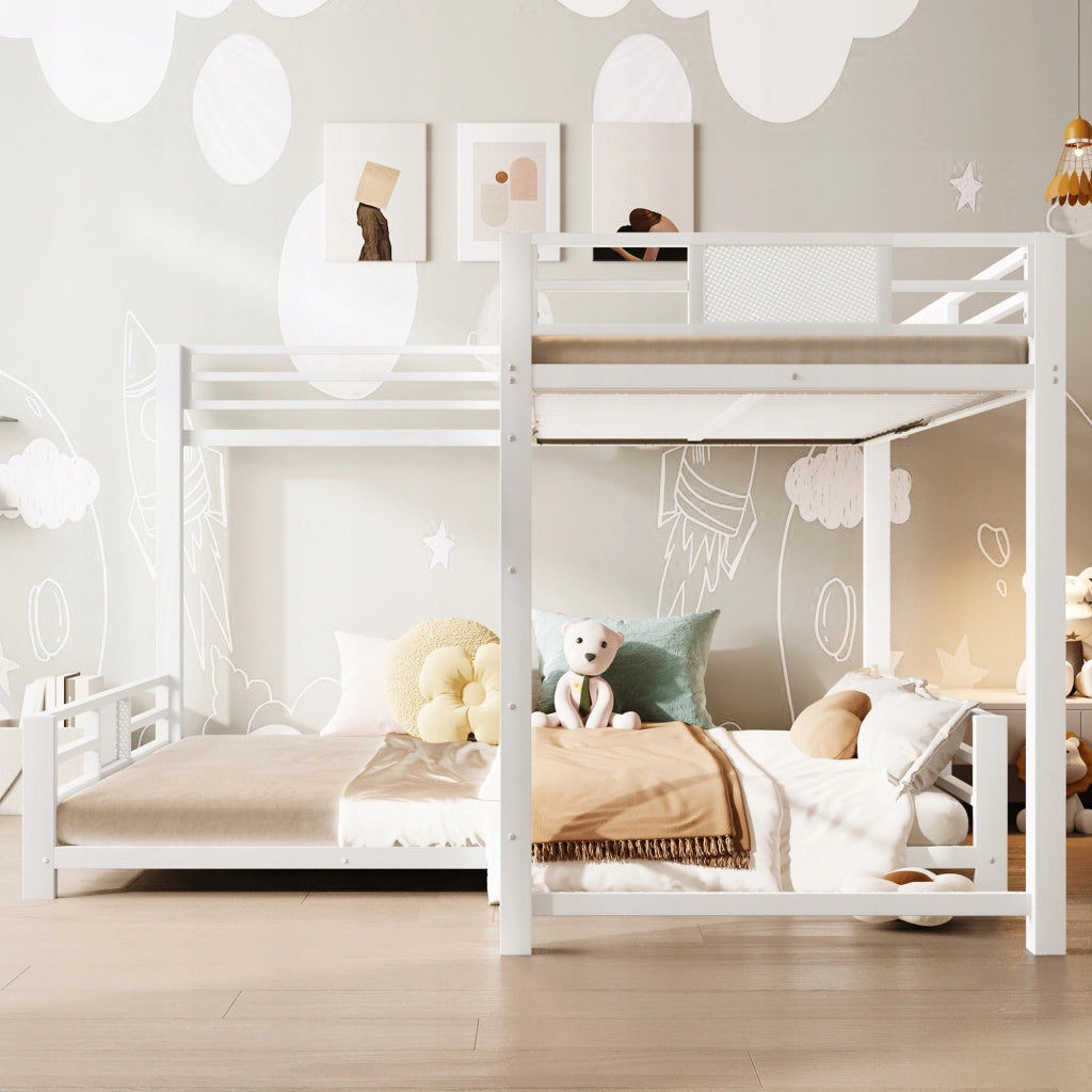 Letto a castello L - Xylo - 90x200 su 140x200 - Bianco