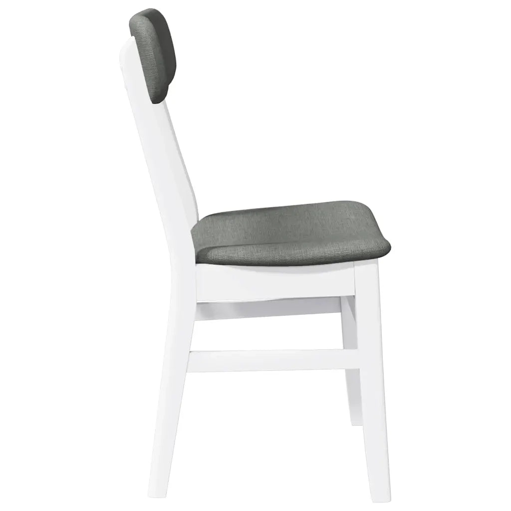 Sedie da Pranzo con Cuscini 2 pz Bianco Legno Massello di Hevea 4102439