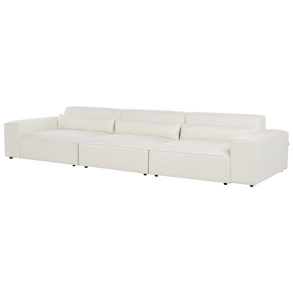 Divano componibile a 3 posti Divano componibile in bouclé bianco con gambe nere Soggiorno moderno