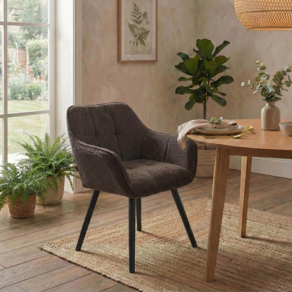 Sedia per sala da pranzo Vienna Cord nera 1