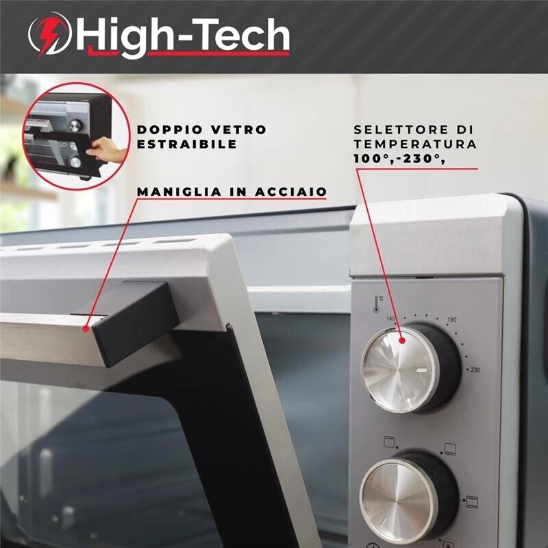 HIGH-TECH FORNO ELETTRICO VENTILATO 1280 W CON CAPIENZA DA 21 LT