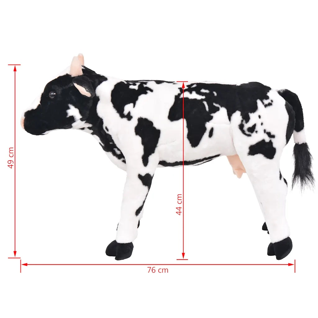 Mucca in Peluche in Piedi Nera e Bianca XXL CFW2084271