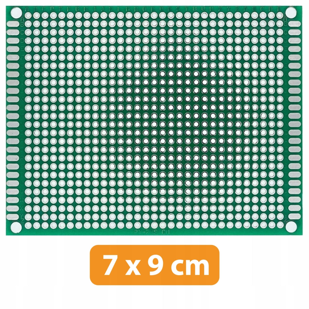 Piastra Prototipo Universale Doppia Faccia 70 x 90 mm – Montaggio THT | Fori 2,54 mm | Elettronica Saldatura