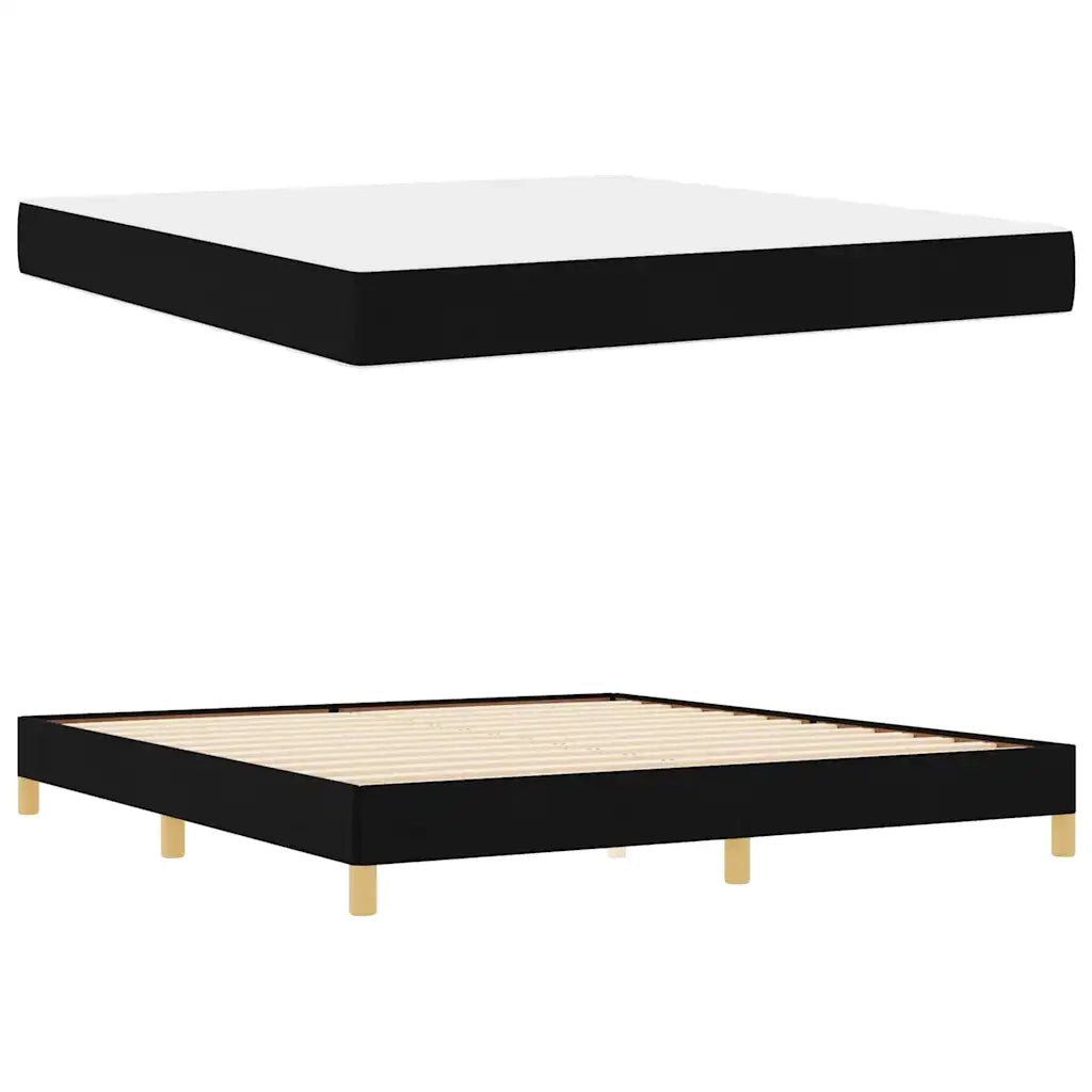 Letto a molle con materasso Nero 180 x 200 cm Tessuto 3398586