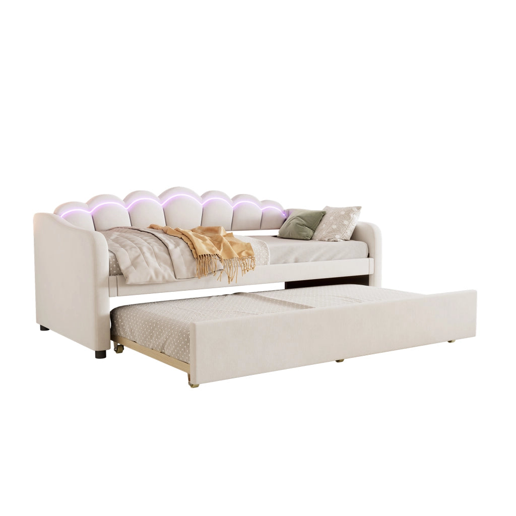 Tagesbett con letto estraibile velluto 90x200 cm