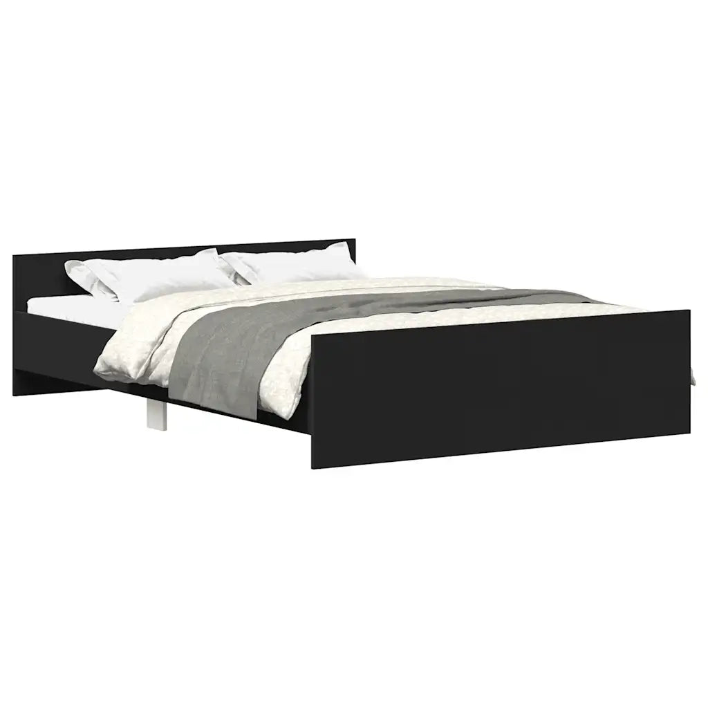 Giroletto con Testiera e Pediera-Struttura Letto Nero 120x200 cm