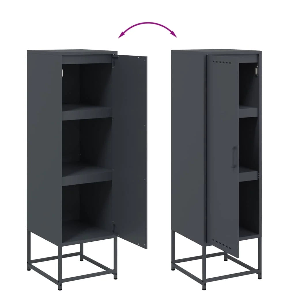 Buffet credenza cassettiera armadio mobile contenitore organizer cucina soggiorno salotto alto 36 x 39 x 123 cm acciaio antracite 02_0032201