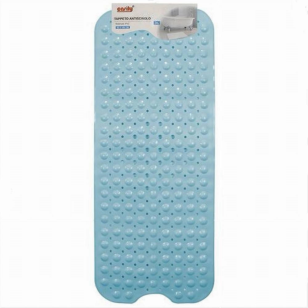 Trade Shop - Tappetino Per Vasca Antiscivolo 100 X 40 Cm Tappeto Doccia In Pvc 79742 Azzurro -