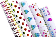 Papier per Feste di Compleanno - Carta Colorata per Feste - 5 Fogli - Ragazzi e Ragazze - 50 cm x 70 cm