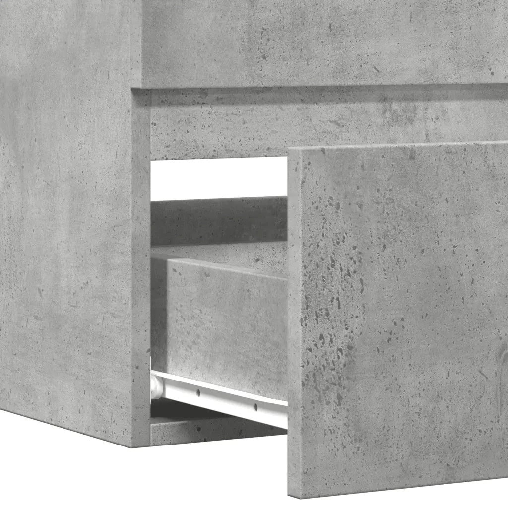 Mobile Lavabo-Armadietto da bagno Grigio Cemento 90x38,5x45 cm in Legno Multistrato 972057