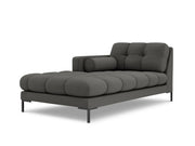 Cosmopolitan Design - Chaise longue sinistra "Bali" in tessuto strutturato grigio scuro 