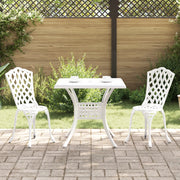Set Bistro da Giardino 3 Pezzi in Alluminio Bianco