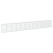 Gabbione recinto a gabbia muro di contenimento con coperchio 1200 x 50 x 150 cm ferro zincato argento 02_0040135