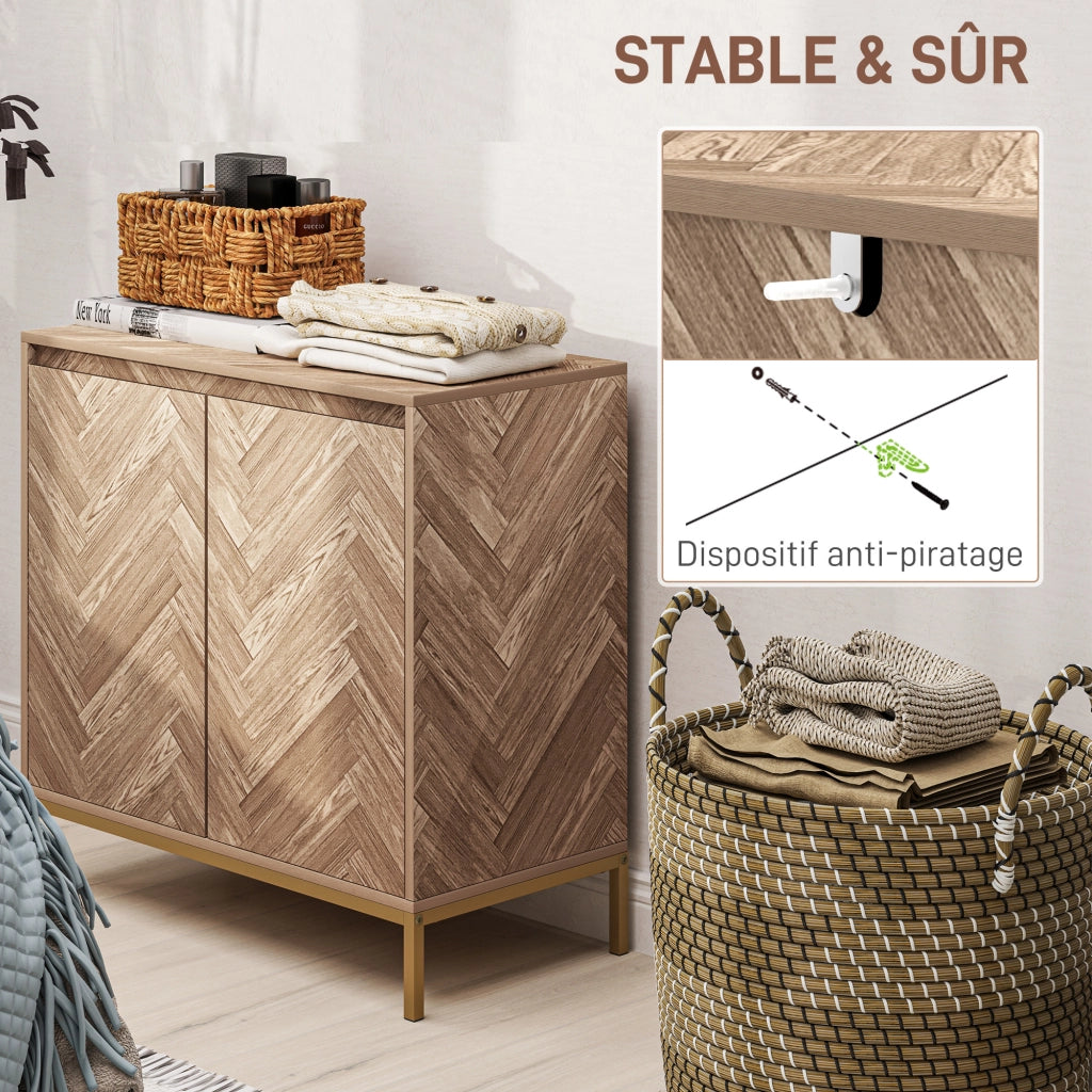 Cassettiera con 2 ante e ripiano regolabile ¨C zephmum ¨C 78x40x78 cm quercia