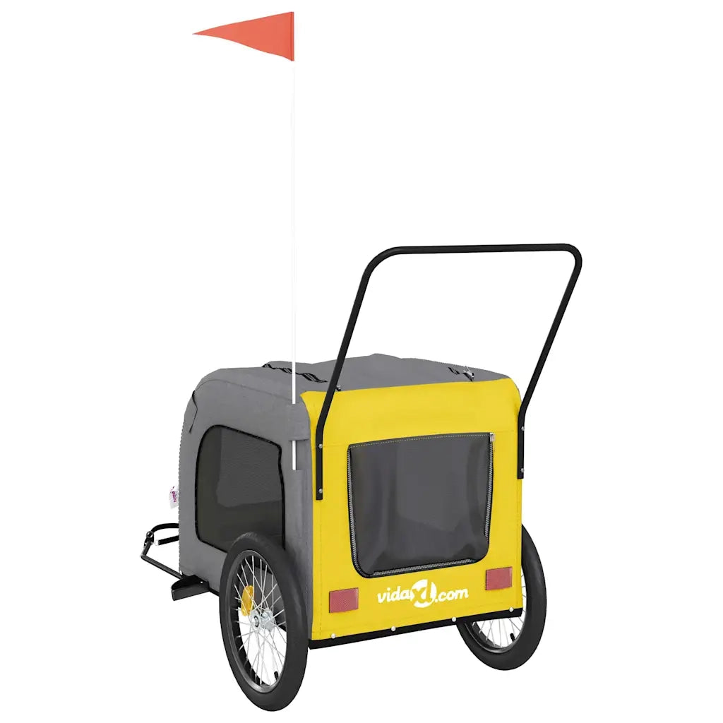Rimorchio da Bici per Animali Giallo e Grigio Oxford e Ferro CFW8844475
