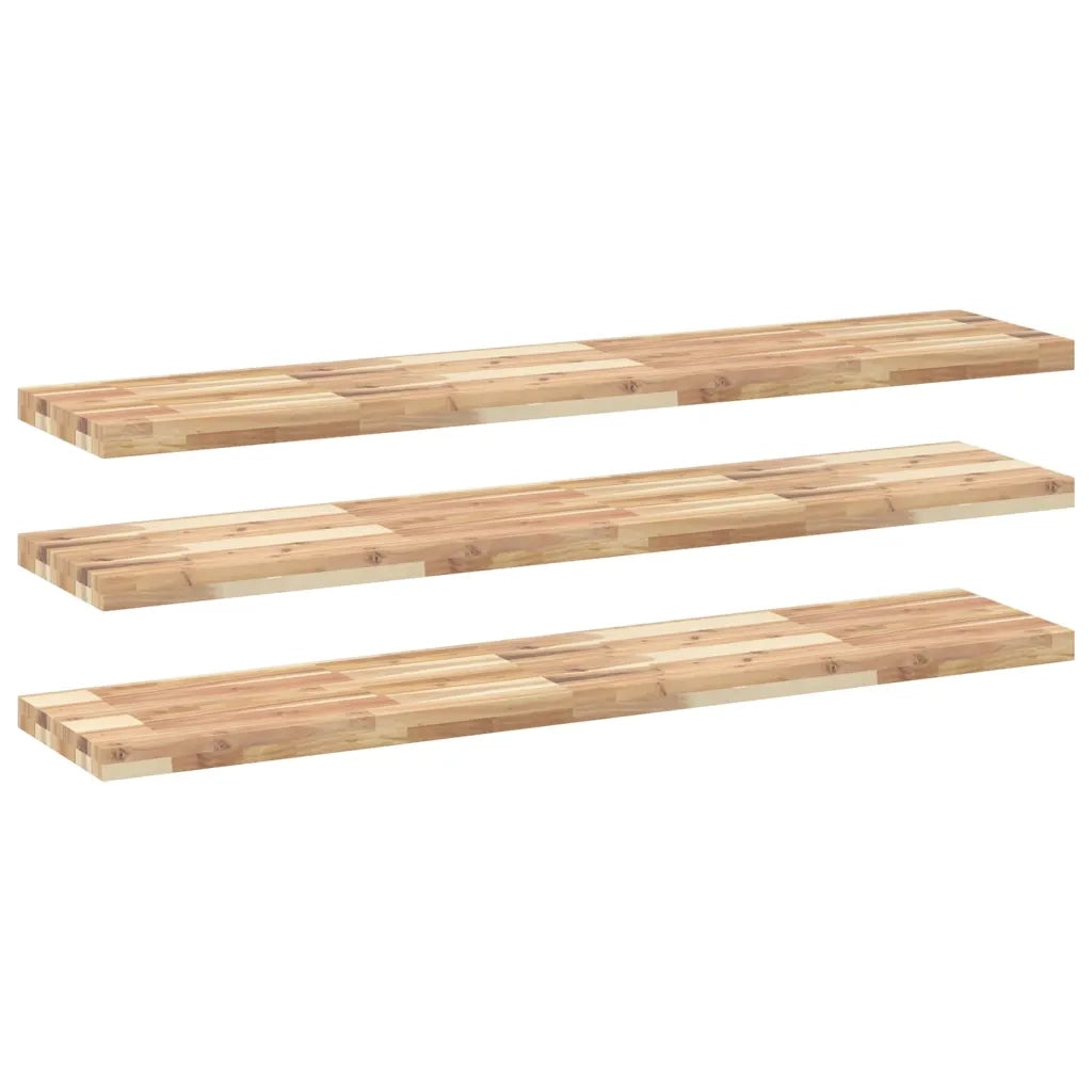 vidaXL Mensole da Parete 3 pz 140x30x4 cm Legno Acacia Non Trattato