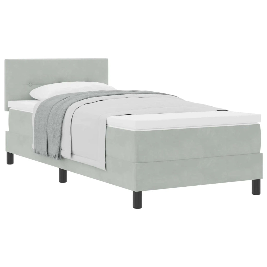Letto a molle con materasso Grigio chiaro 80 x 200 cm Velluto 3339134