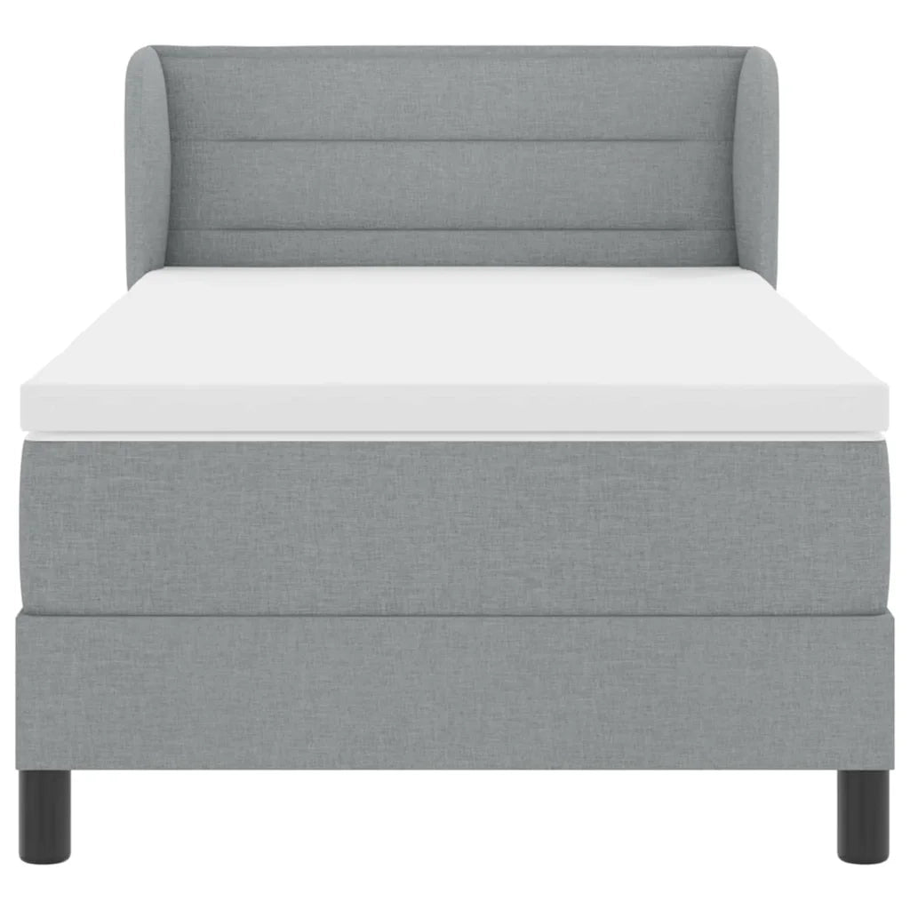 Letto a molle con materasso Grigio chiaro 80 x 200 cm Tessuto 3339926