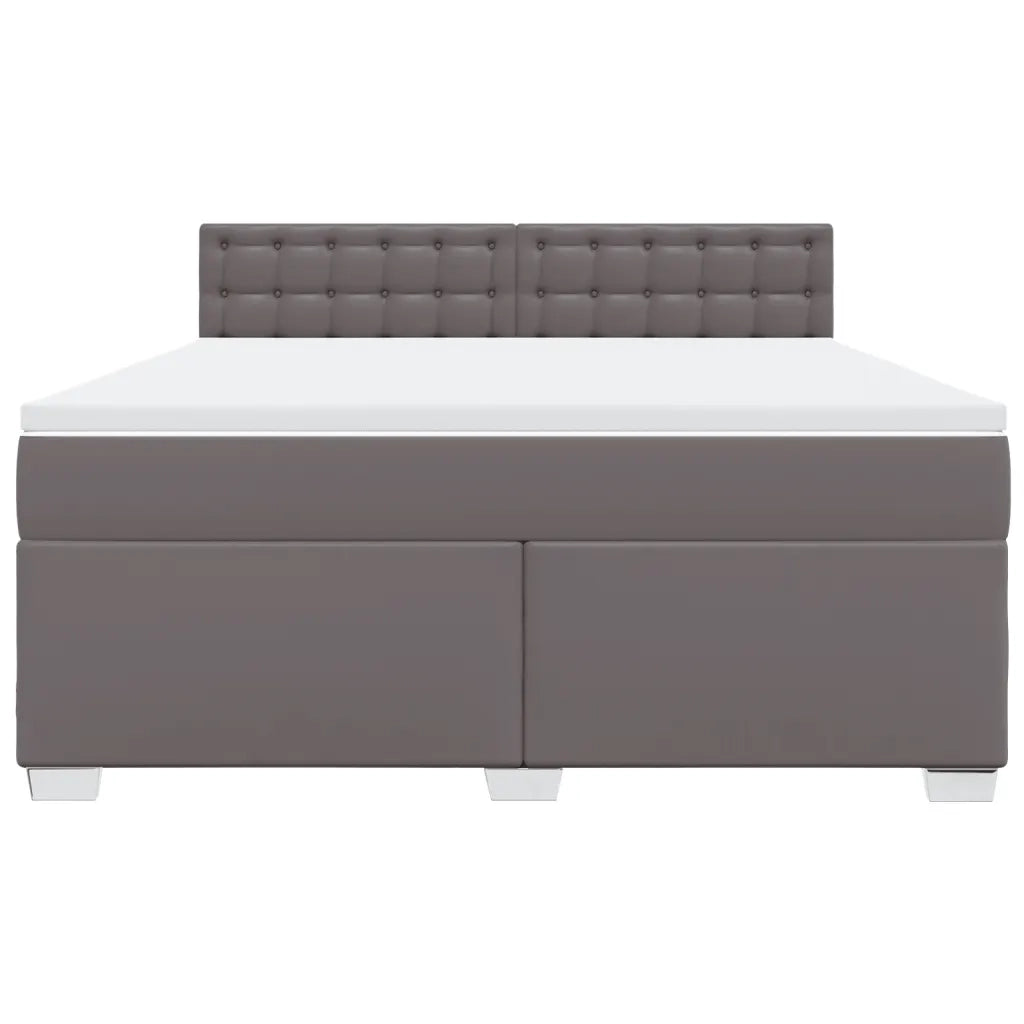 vidaXL Giroletto a Molle con Materasso Grgio 180x200 cm in Similpelle