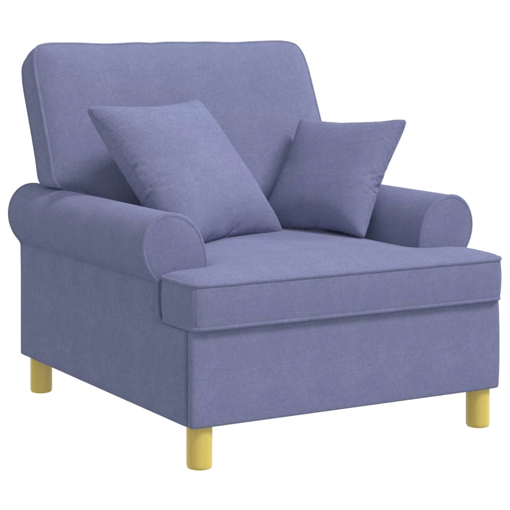 Poltrona XL con Cuscini Blu jeans Tessuto 42043495