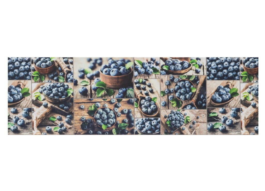 Tappeto Passatoia Cucina Antiscivolo Antimacchia Digitale Sprinty Mirtilli - 52x50 - Mirtilli