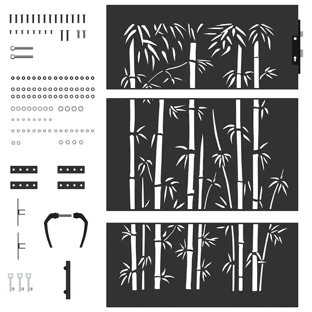 Cancello da giardino con blocco Nero 85 x 125 cm 42015870