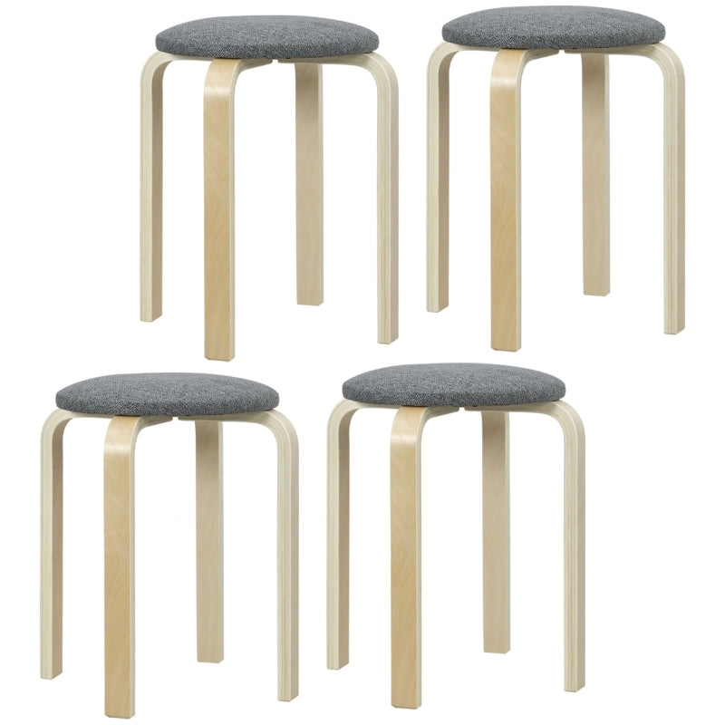 SGABELLO Impilabile 40x40x45 cm Grigio Set da 4 pezzi